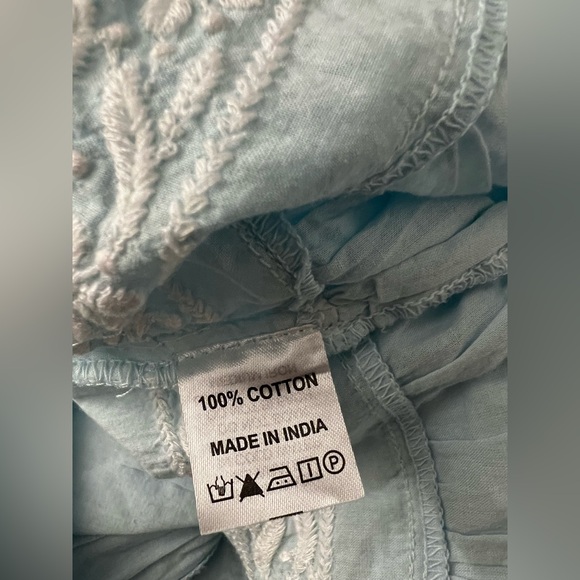 Pranella Amar Sky blue white Embroidered Tiered Dress lightweight ruffle sienna - Picture 6 of 8